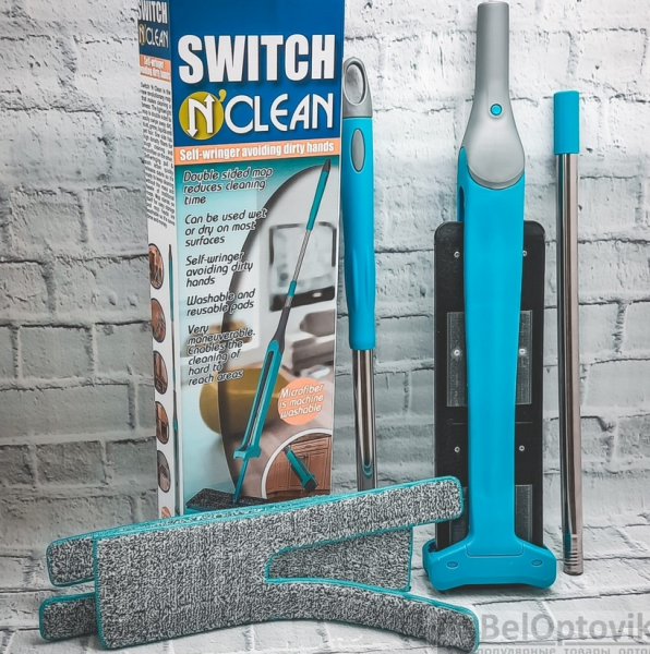 Самоотжимающаяся швабра лентяйка Self-Wringing Flat Mop